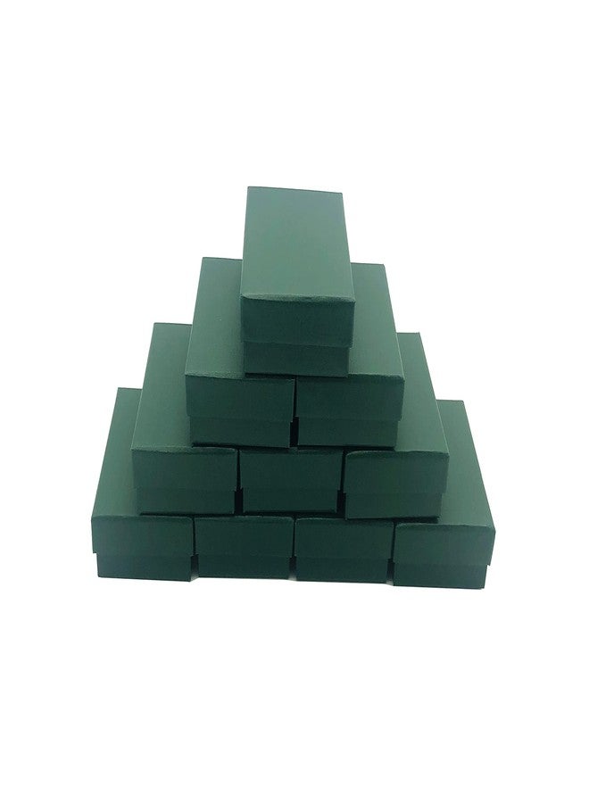HomeImpel 20 Packs Cardboard Paper Jewelry Boxes, 3.54 x 2.76 x 1.18 Inches, Rectangle Jewelry Boxes Cotton Filled, Earring Pendant Necklace Gift Boxes (Green) - Image 2